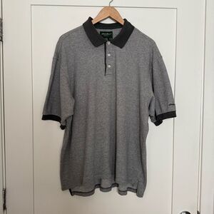 Eddie Bauer Golf Polo Shirt Men Sz XL Gray Striped Short Sleeve Logo 100% Cotton